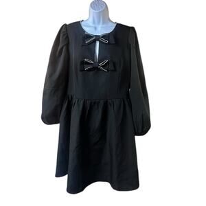 HYACINTH HOUSE Embellished Bow Blair Mini Dress - Black Size XL